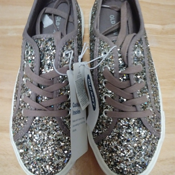 silver glitter sneakers womens